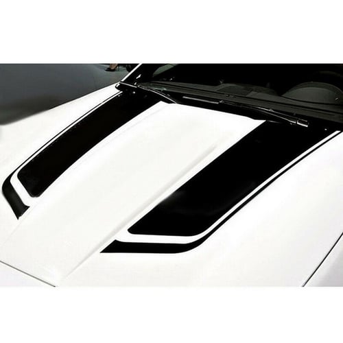 2PCS Black Racing Car Hood Stripe Decal Auto Vinyl Bonnet Sticker Accessories 