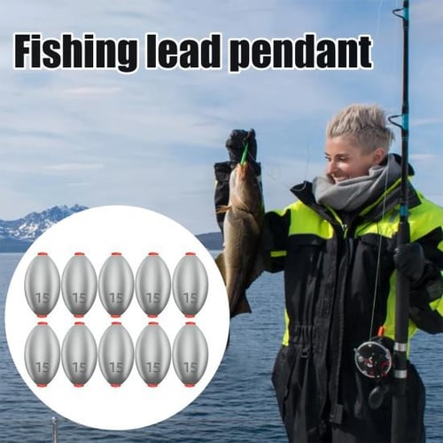 10Pcs Fishing Weights Sinkers Polished Surface Teardrop Shaped