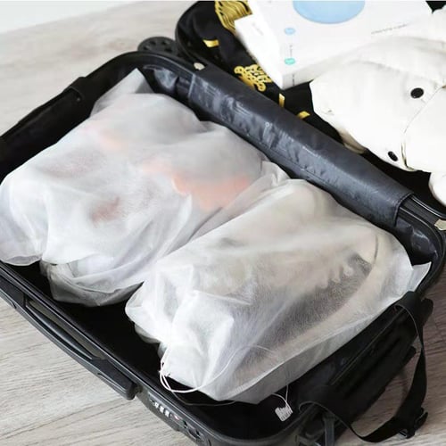 5pcs Shoes Storage Bag Closet Organizer Non-woven Travel Portable Bag  Waterproof Pocket Clothing Classified Hanging Bag