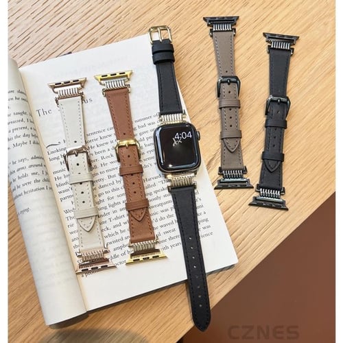  Designer Luxury Leather Watch Bands Compatible with Apple Watch  Band 38mm 40mm 41mm 42mm 44mm 45mm Series 7 6 5 4 3 2 1 SE Women Men,  Replacement Wristband Adjustable Strap