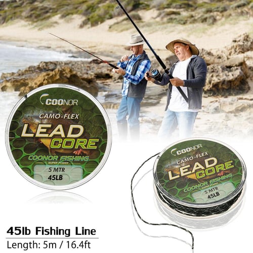 5m Leadcore Braided Camouflage Carp Fishing Line Hair Rigs Lead
