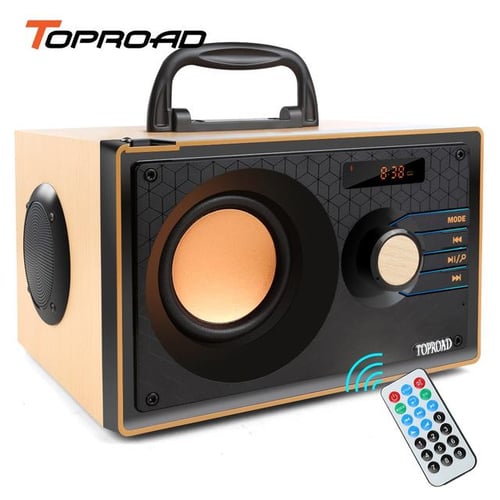 Toproad wooden store wireless bluetooth speaker