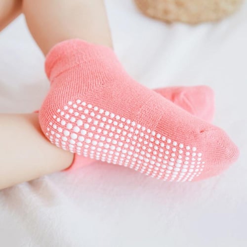6 PAIRS Baby Boys Toddlers Non-slip Floor Walking Sock Kids Non Skid Cotton  Sock