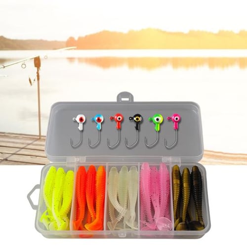 1 Set Fishing Lure Starter Kit Ice Fishing Jigs Heads with Soft Baits for  Walleye Crappie Panfish Micro Ice - buy 1 Set Fishing Lure Starter Kit Ice  Fishing Jigs Heads with