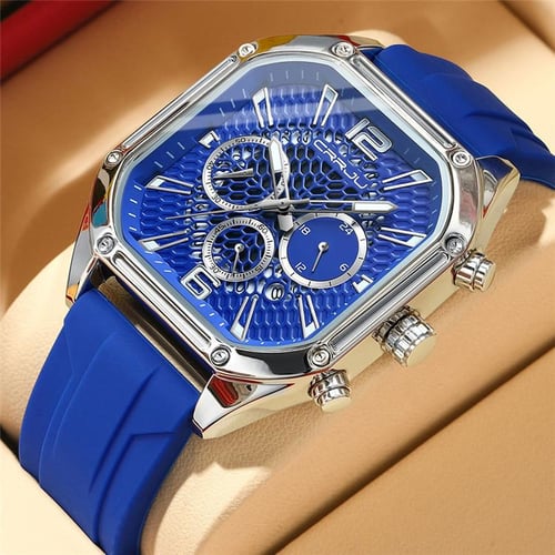 CRRJU New Watch 2311 Men s Watch Silicone Strap Six Pin Business