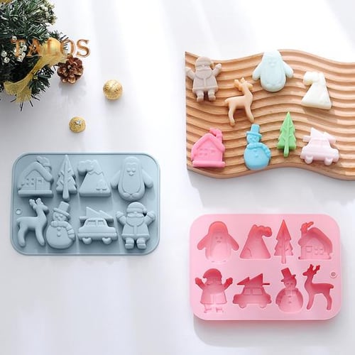Silicone Cake Mold, Diy Bake Ware Large Non-stick 8 Triangle Square Cavity  Cake Mold, For Soaps Muffins Chocolate Candy Molds (green)