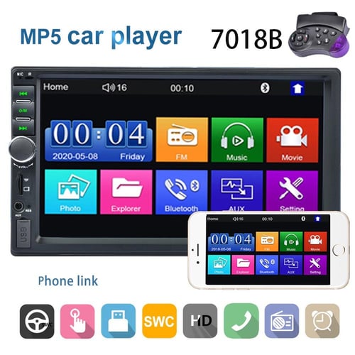 【1+16G】7'' Inch Android 8.1 Car Radio 2 Din HD Touch Screen Screen Panel  Navigation Car Stereo Radio Car MP5 Player WiFi Bluetooth USB Autoradio for