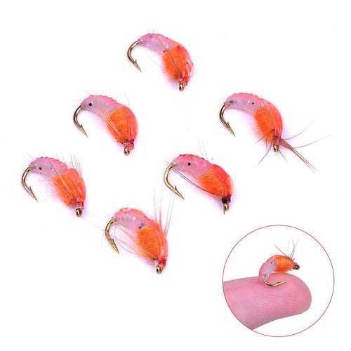 6Pcs/Box Realistic Nymph Scud Fly For Trout Fishing Artificial