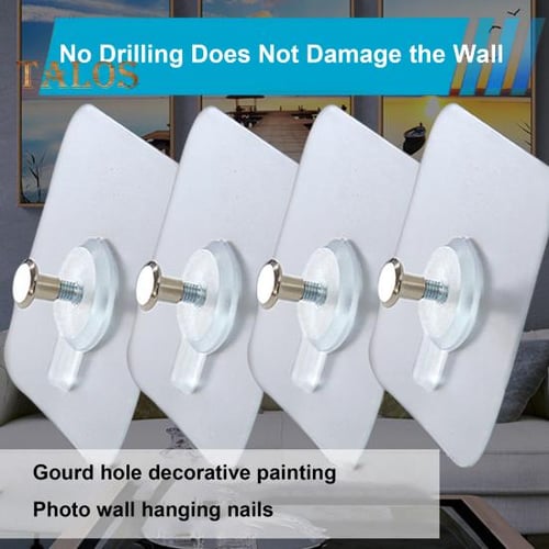 10pcs Adhesive Wall Screws Hanging Nails Self Adhesive No Drilling