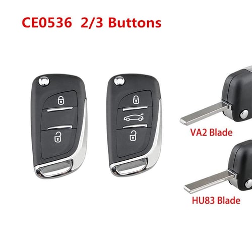 2/3Buttons CE0536 Modified Flip Key Shell with VA2/HU83 Blade Fit