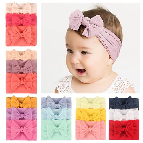 Stretchy Knot Nylon Baby Headbands For Newborn Baby Girls Infant Toddlers  Kids Bows Child Hair Accessories