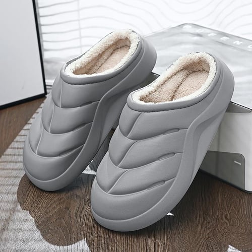 Men Warm Winter Cotton Shoes Women Warm Fur Home Slippers EVA Non