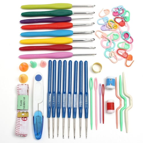 16Pcs ABS Plastic Handle Crochet Hooks Set Needle Handmade DIY