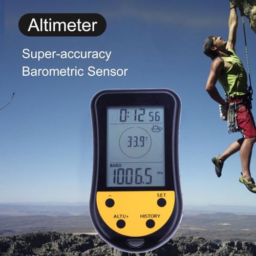 1 Set Altimeter Handheld Clock Temperature Calendar Portable LCD
