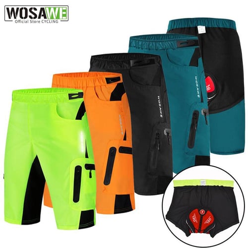 Wosawe Men Cycling Shorts Padded MTB Bike Underwear Shorts Breathable Quick  Dry Biking Shorts 