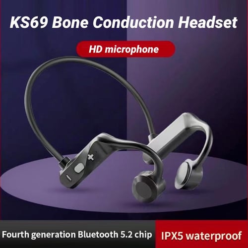 Wireless bone conduction headphones with microphone hot sale