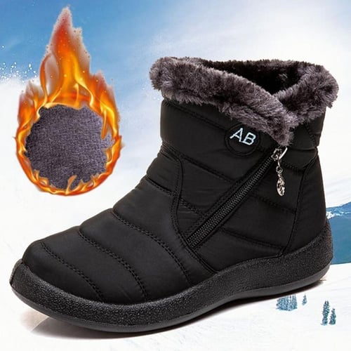 Winter thickened and warm snow boots plus velvet anti-slip