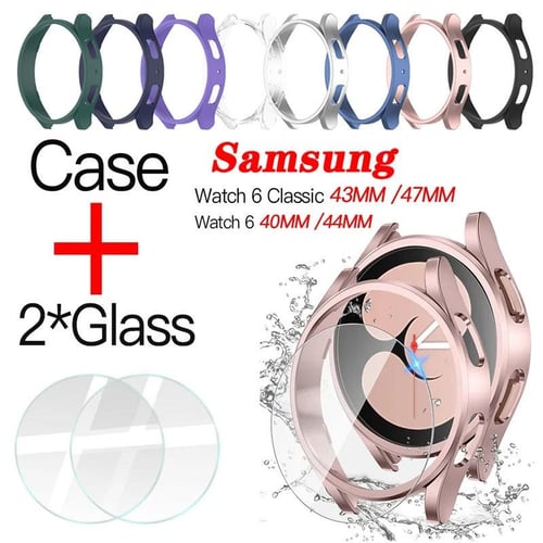 2*Glass+Cover for Samsung Galaxy Watch6 40mm 44mm Waterproof PC Cover Watch  6 Classic 43mm 47mm Protective Case+Screen Protector - buy 2*Glass+Cover  for Samsung Galaxy Watch6 40mm 44mm Waterproof PC Cover Watch 6