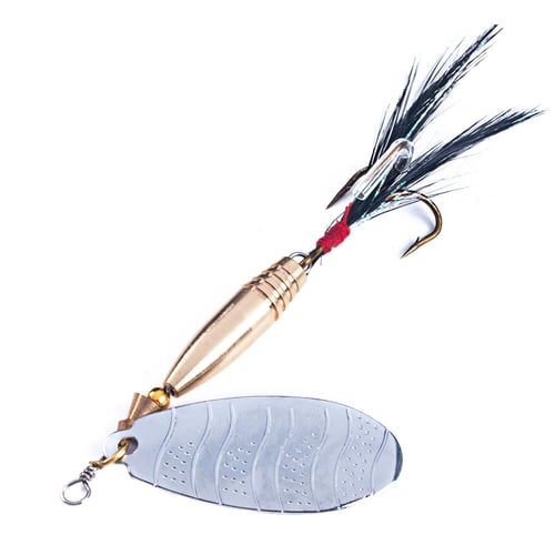 1Pc Sequin Bass Spinner Tackle Metal Feather Fishing Spoon Hooks