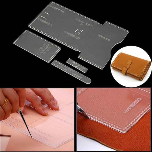  Wallet Acrylic Template Clear Acrylic Template Set Zipper Wallet  Handbag Making Stencil Leather Craft Tool