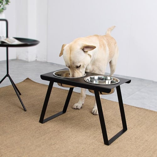 1560ml Big Dogs Feeder Bowl High Foot Stainless Steel Pet Double