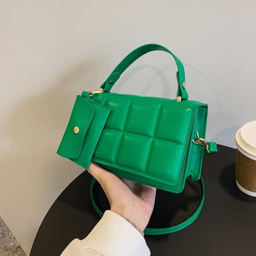 Minimalist Square Solid Color Handbag Shoulder Bag