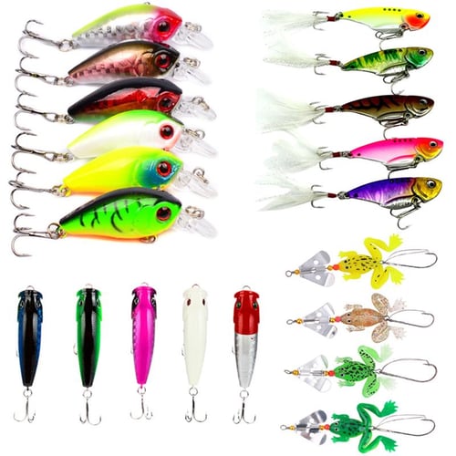 20PCS Outdoor Fishing Lures Metal Spinner Baits Crankbait Assorted