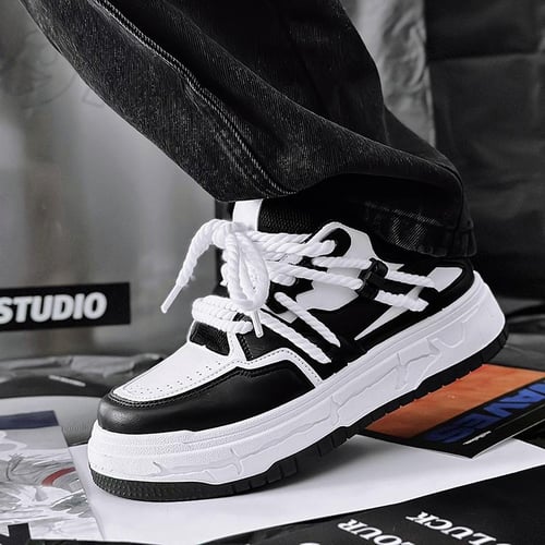 Mens white platform on sale sneakers