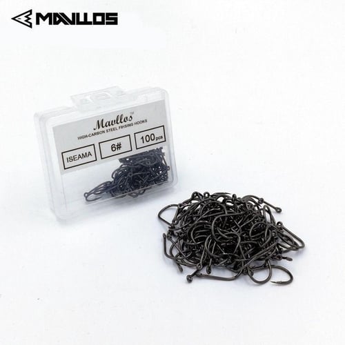 50PCS PTFE Coated High Carbon Stainless Steel Barbed hooks Carp Fishing  Hooks Curved Wide Gape Micro Barbed Barbless Carp Hook