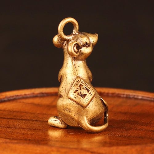 Brass Mouse Figurine Small Statue Home Ornaments Animal Figurines