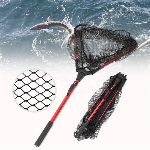 50cm Fishing Landing Net Aluminum Alloy Folding Landing Nets Portable Collapsible  Retractable Fishing Net Foldable Fishing Tools