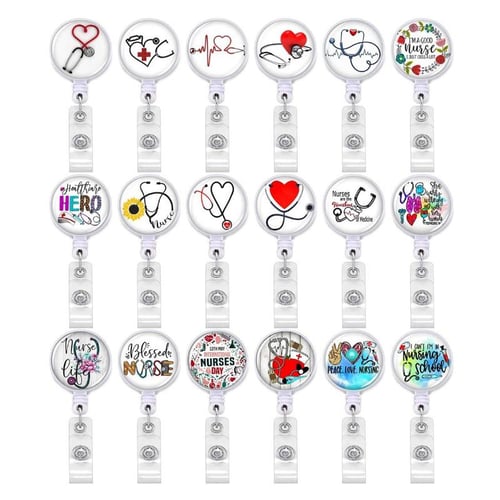 Retractable ID Name Badge Reel for Doctors Nurses Work Card Holder  Accessories Medical Workers Pass Staff Employee's Card Clip - buy Retractable  ID Name Badge Reel for Doctors Nurses Work Card Holder