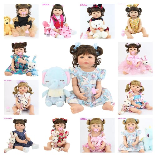 OUTOP 60cm Full Body Silicone Reborn Dolls With Long Hair Toddler Girl  Princess Waterproof Toy For Girls 