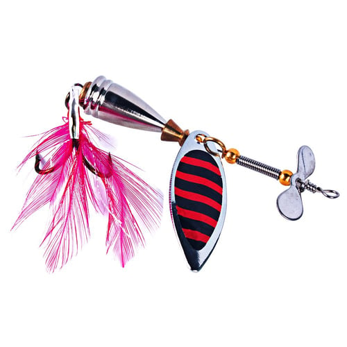 9.9g Spinner Rotating Metal Spoon Lure, Long Throw Strong feather