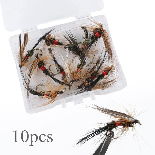 10pcs Biomimetic Bait Fly Fishing Flies Kit for Bass Trout Salmon