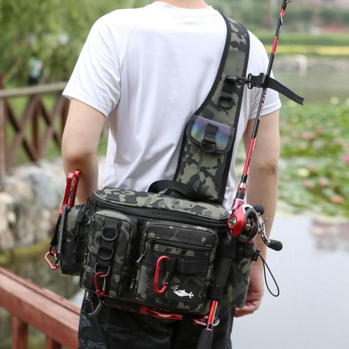 Outdoor Lure Waist Bag Portable Multi-function Large Capacity Oxford Cloth Fishing  Bag With Rod Holder - buy Outdoor Lure Waist Bag Portable Multi-function  Large Capacity Oxford Cloth Fishing Bag With Rod Holder