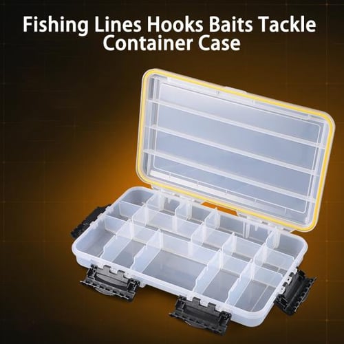 2Pcs Fishing Bait Cases 5-Compartments Large Capacity Transparent