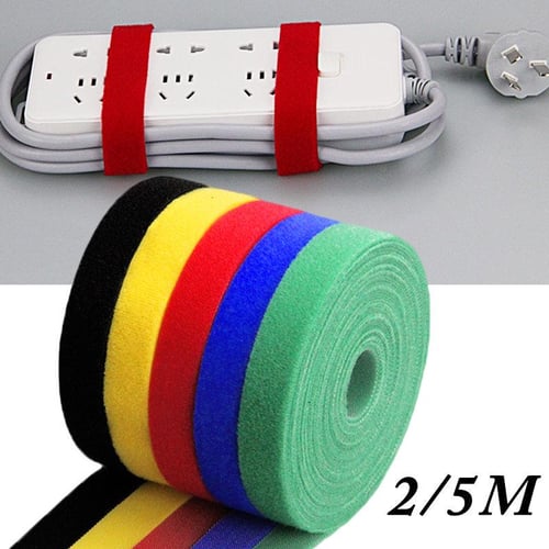 5M Reusable Fastening Cable Ties Hook Loop Cable Straps Wire Ties