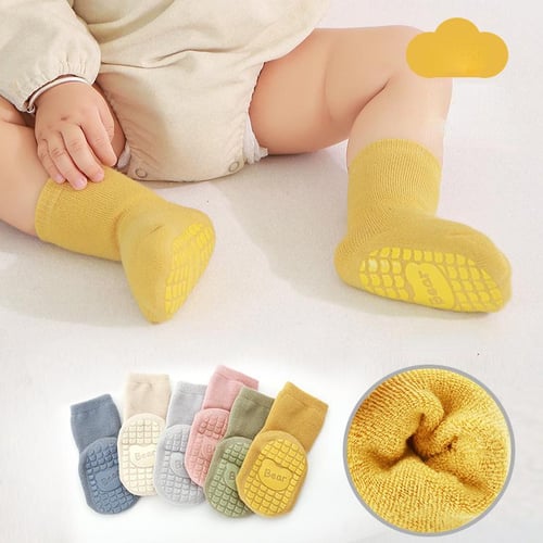 Beautiful Baby Floor Socks Combed Cotton Non Slip Thicken Soft Warm Infant  Toddler Socks Indoor Newborn Winter Foot Socks Shoes 