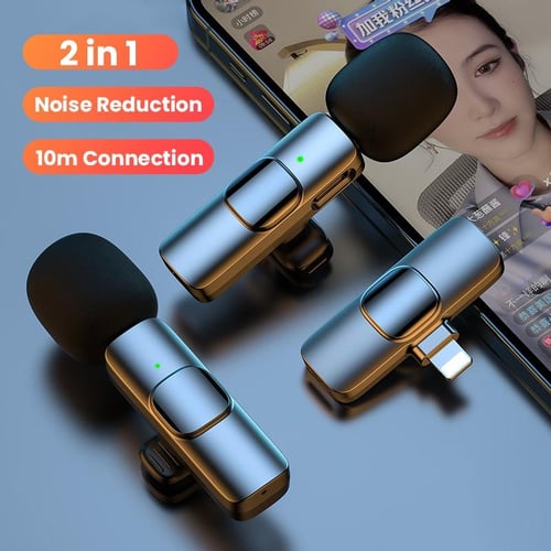 Portable Audio Video Recording Mini Mic for iPhone Android Live Broadcast  Gaming Phone Microfonoe Wireless Lavalier Microphone