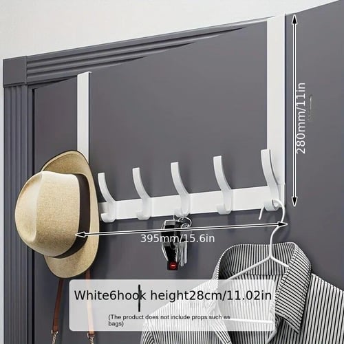 1pc Over The Door Hooks, 6 Hooks Door Hanger, Wall Mounted Coat Rack For Hanging  Clothes Hat Towel Towel Rack, Coat rack - buy 1pc Over The Door Hooks, 6  Hooks Door