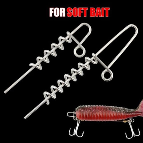 20 / 50 /100 pcs Stainless Steel Spring Lock Fishing Pin Screw Crank Hook  Spring Twist Lock Connector For Soft Lure Bait Tackle