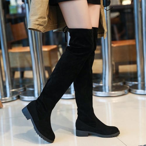 Flat bottom cheap thigh high boots