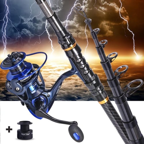 Sougayilang Fishing Rod and Reel Combos Set 1.8-3.3m Carbon Fiber  Telescopic Fishing Rod with Spinning Reel Sea Saltwater Freshwater Kits for  Boating Sea Fishing