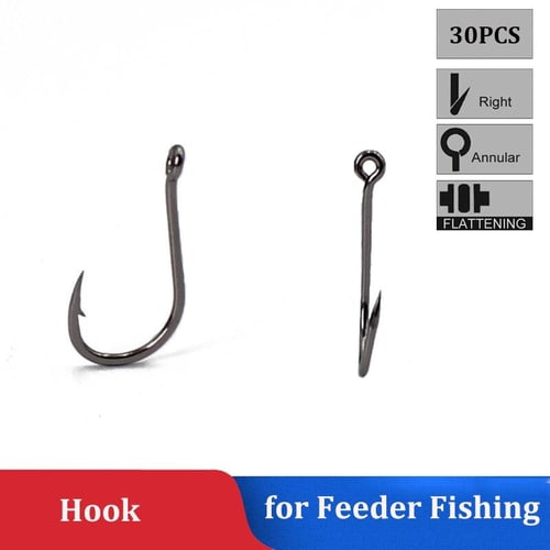 30PCS Feeder Fishing Hook Carp Fishing Hooks High Carbon Steel