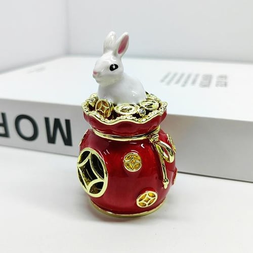  Rabbit Statue Brass Feng Shui Ornament Money Lucky