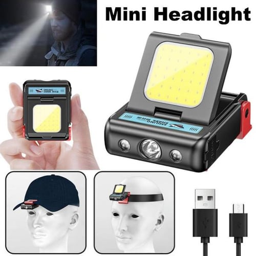 Super Bright LED Headlight COB Floodlight Clip-On Cap Hat Lamp For