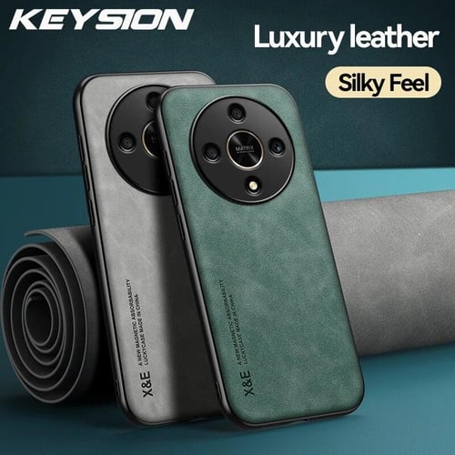 Cheap KEYSION Luxury Retro Leather Case for HONOR X9b 5G X9A 5G X50 Soft  Silicone Shockproof Phone Back Cover for Huawei Magic 6 5 Lite 5G