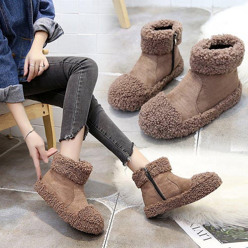 Warm best sale flat boots