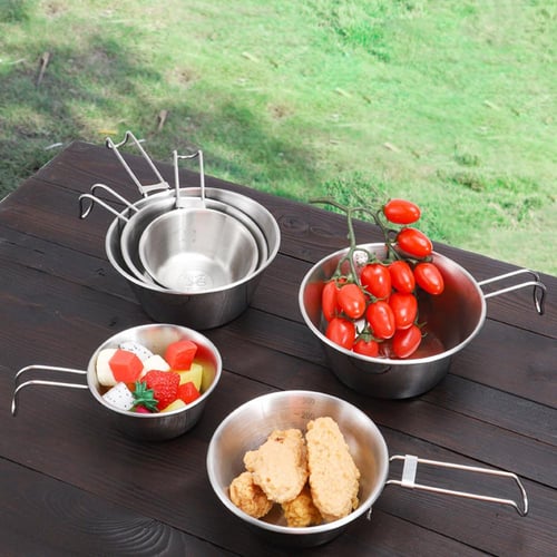 Outdoor Camping Pot Set 304 Stainless Steel Bowl Picnic Tableware